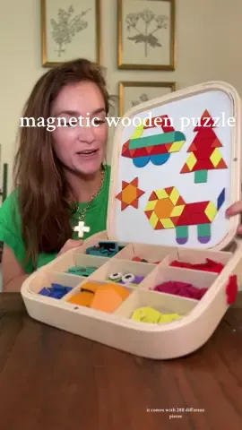 This magnetic wooden puzzle set is a must-have for toddlers and preschoolers! It comes with colorful geometric shapes, a sturdy wooden case, and fun pattern cards to boost shape recognition, creativity, and fine motor skills. Everything stores neatly inside, making it perfect for quiet time, travel, or learning through play. 🧩✨@edutreetoy #MagneticPuzzle #WoodenToysForKids #MontessoriToys #FineMotorSkills #EducationalToys #STEMToys #ToddlerToys #PreschoolLearning #ShapeRecognition #TikTokMomFinds #PuzzleToysForToddlers #TikTokShopFinds #LearningThroughPlay #quiettimeactivities #puzzle #puzzles #magnetic #magnet 