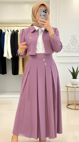 Oneset rok blazer 3in1 inner pololinen nyaman Formal Kancing Muslim Mewah Outer Wanita Dewasa Panjang #onesetrok #fashionwanita #4u 
