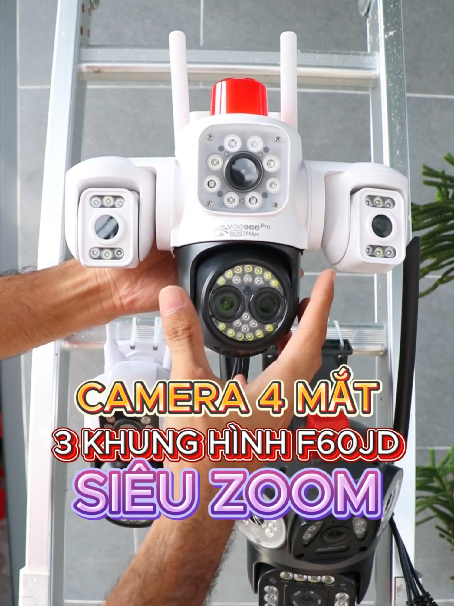 Camera Yoosee 4 mắt zoom F60JD zoom xa tự động làm nét hình ảnh,xem cùng lúc 3 khung hình.Có anh chị nào muốn rước em này không nhỉ ? #camerabiettuot #camerachongtrom #camerazoom #cameraanninh #camera4mat #camerawifi #camerachongnuoc #yoosee