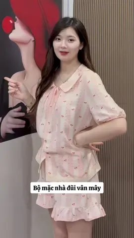 Bộ mặc nhà đũi vân mây #xuhuong #thoitrangnu #bomacnha #setboxinh #pijama 