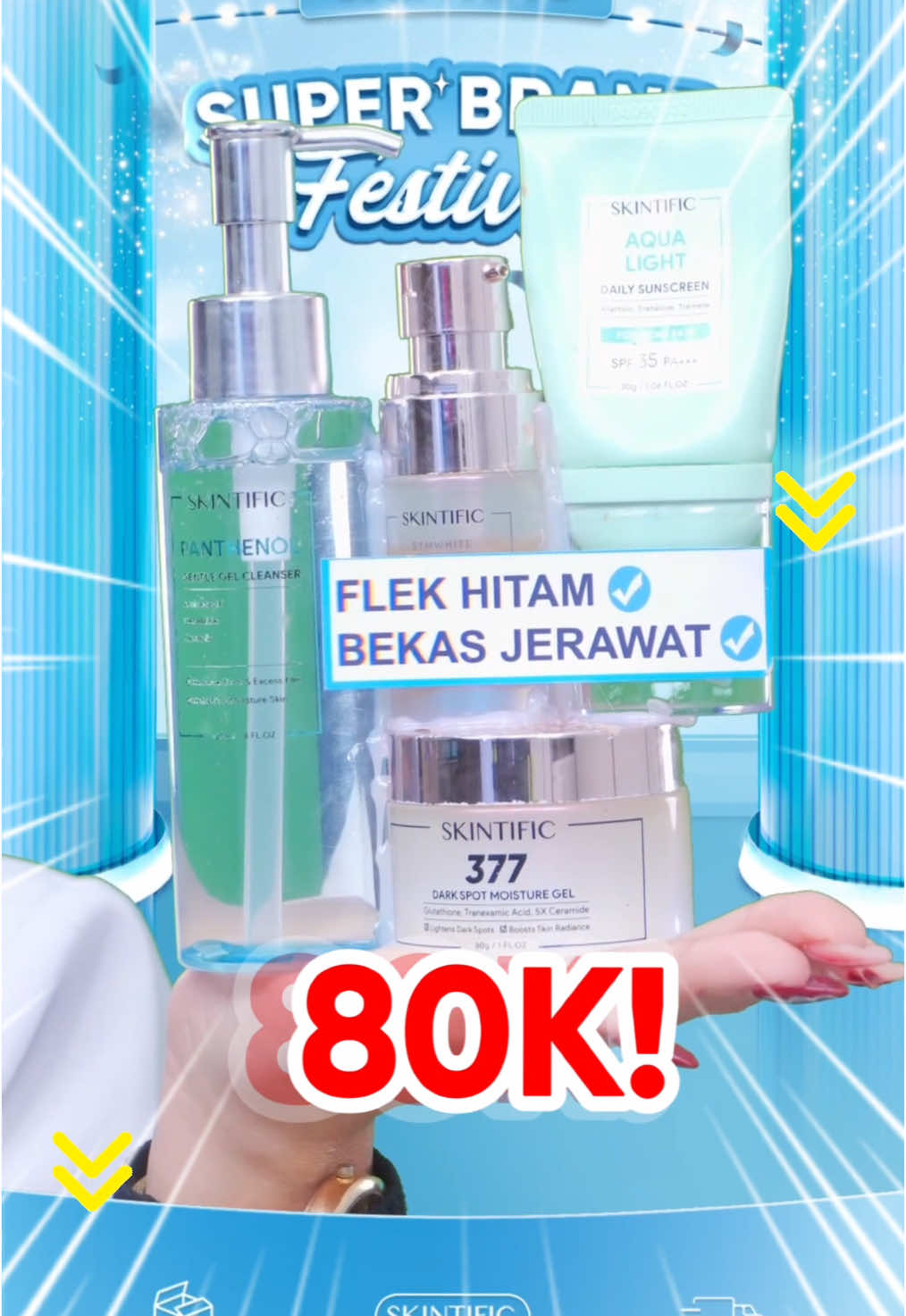 ❤️ Emang bisa harga affordable bikin #glowup?!😱  Bisa dong! Rutin pakai 4pcs Dark Spot Set gak cuma pudarkan bekas jerawat tapi bikin glowing juga. Yuk checkout di TikTok live✨  #skintific #DarkSpot4pcsSet #KulitKusam #BekasJerawat #FlekHitam #memudarkanflekhitam #KulitMulus #SymWhite377 #SET #SkincareReview 