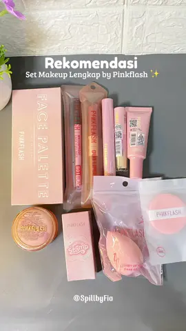 Kalo udah beli yang sepaket gini, gabakal bingung lagi si makeupnya 🥰 #fyp #rekomendasi #makeup #setmakeup #pinkflash #pinkflashmakeupset #pinkflashbeauty 