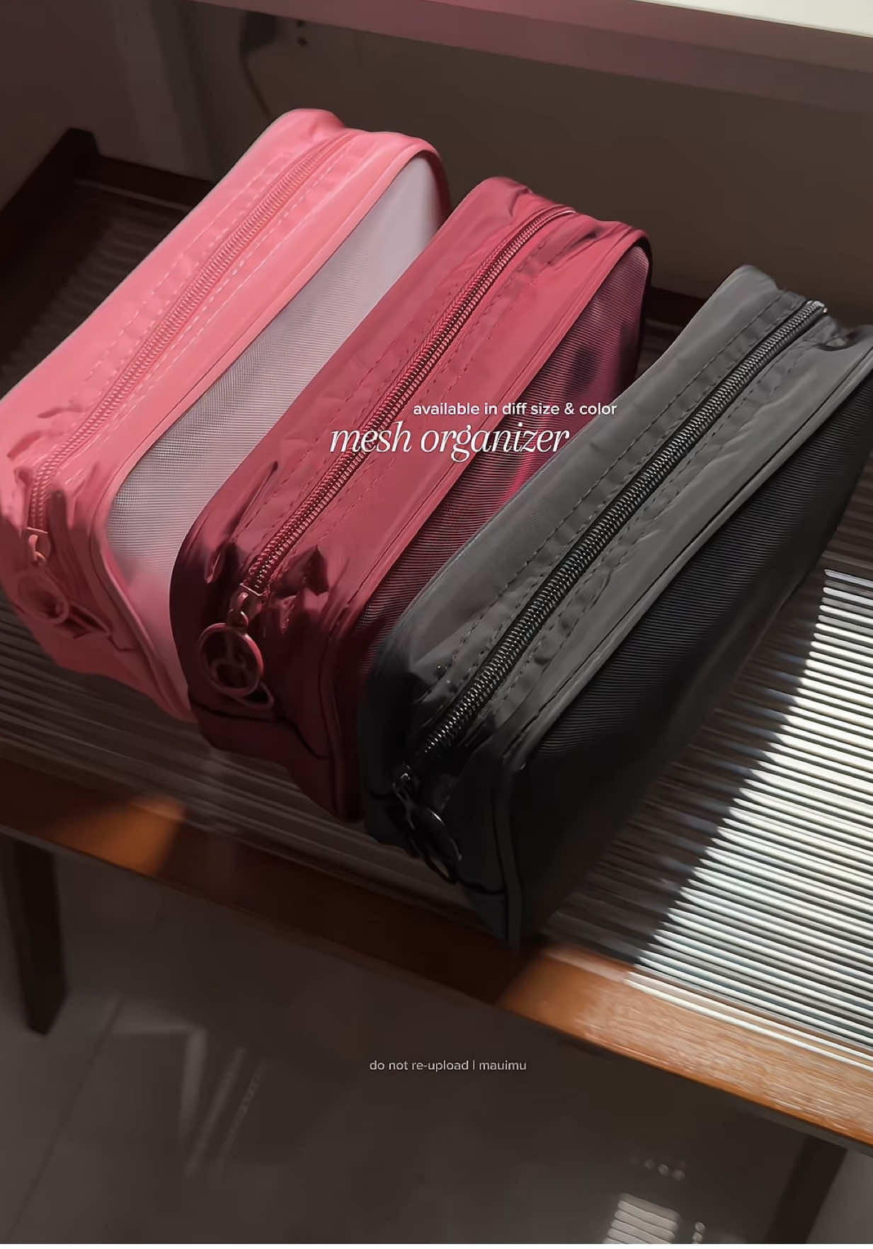 keeping my things organized with this mesh organizer pouch! #meshorganizer #travelpouch #toiletriesorganizer #organizerpouch 