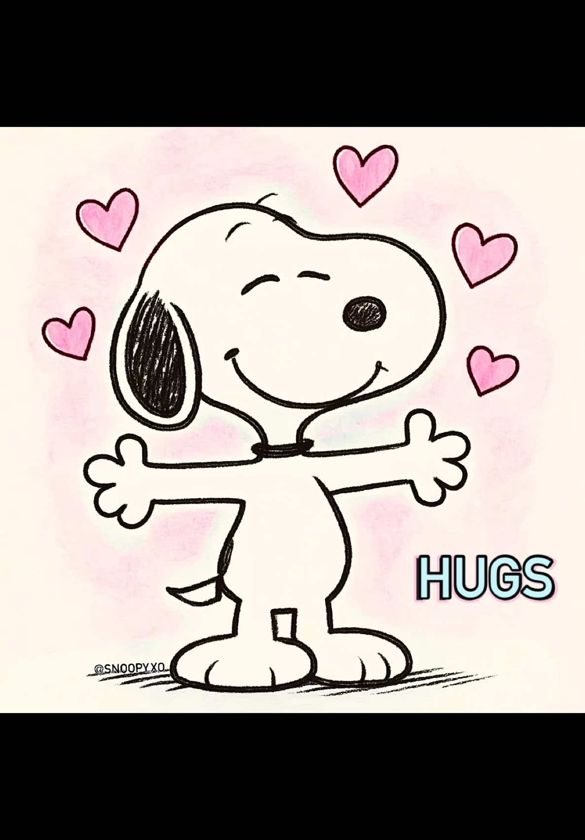 🩵🩷 #snoopy #animation #art #comic #Love #heart #blue #pink #hugs 