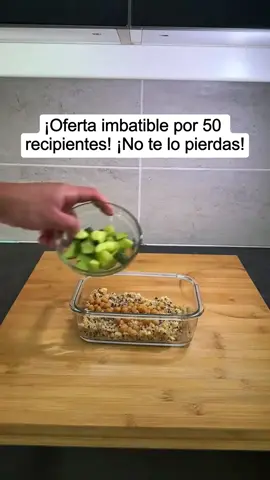 ¡Juego de recipientes para comida a un precio imbatible! #utensiliosdecocina #almacenamientodecomida #contenedores #tiktokshop 