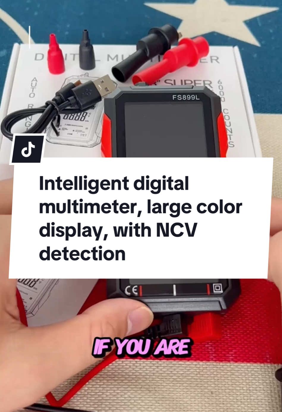 Intelligent digital multimeter, large color display, with NCV detection#fyp #tiktokshop #tiktokmademebuyit #spotlightfinds #tiktokshopfinds #multimeter #electrician#hometools 