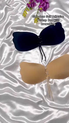 Strapless Self Adhesive Pushup Bra with Drawstring🖤🤎 #zimisa #nipplecover 