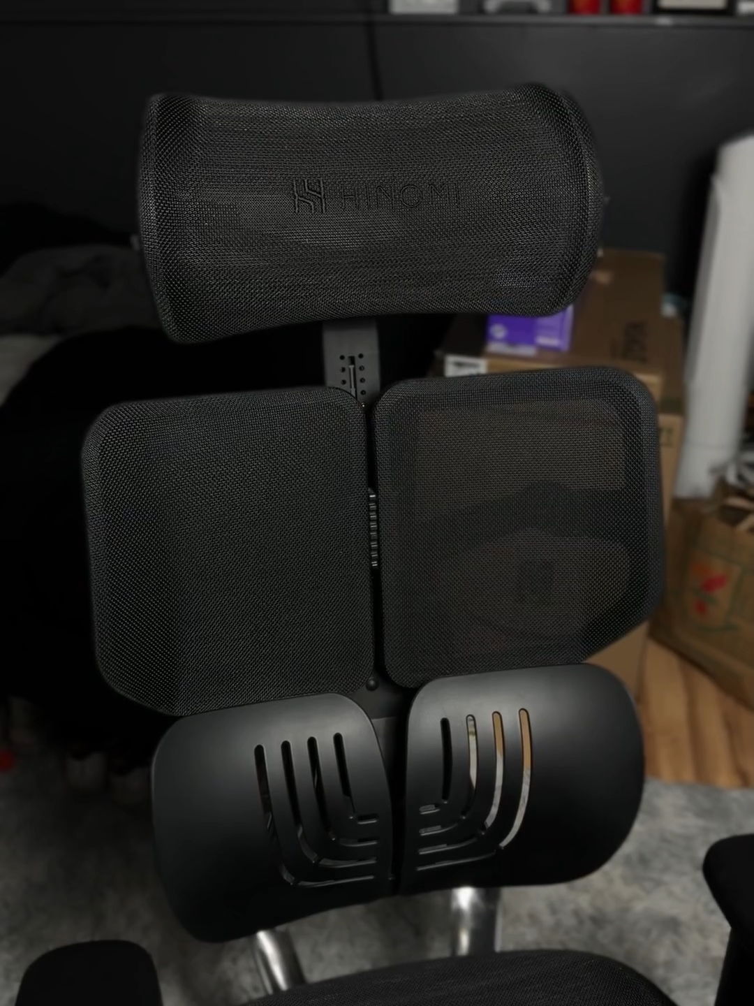 4-panel backrest with adjustable lumbar support tension 🤝🏼 comprehensive back support #hinomi #hinomix1 #ergonomicchair #BackPainRelief #comfort #ergonomic #ErgonomicSolutions #wfh #officechair #healthyworkspace #ergochair #revolutionary