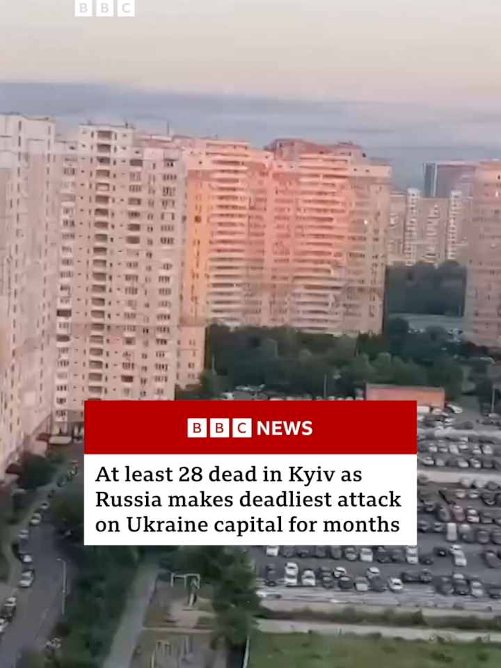 Emergency services have continued to recover bodies from under rubble in Kyiv, Ukraine after Russia launched a huge missile and drone attack overnight into Tuesday. #Kyiv #Ukraine #Russia #WarInUkraine #Europe #BBCNews