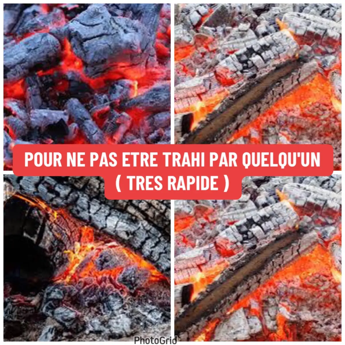 Tracer cette figure ci dessous par terre avec votre index droit ou bois et mettre une braisse de charbon sur chaque trait de la figure et faire convenablement son voeux et mettre de l'eau dans ta bouche pour eteindre les braises de charbon Tu ne sera pas trahi #NB: quand on dit faite votre voeux pardonnez ne faite pas 100 voeux juste un seul voeux sur la situation c'est tout tu peux reprendre la recette s'il ya autre problème que tu soupçonne. Voici la figure       |       |    |    |       | S'il y a des choses que vous ne comprenez pas ou que vous ne parvenez pas à réaliser dans l'une des recettes, et que cela vous intéresse vraiment, sachez que je peux le faire pour vous. À tous ceux qui ont besoin de mon aide pour n’importe quel problème, n’hésitez pas à me contacter. Mon numéro WhatsApp se trouve dans la bio de mon profil. #maitrealadawiyya 