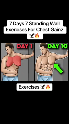 7 Days 7 Standing Wall Exercises For Chest Gainz 🦅🔥#chest #workout #chestworkout #Fitness #muscle #musculation 