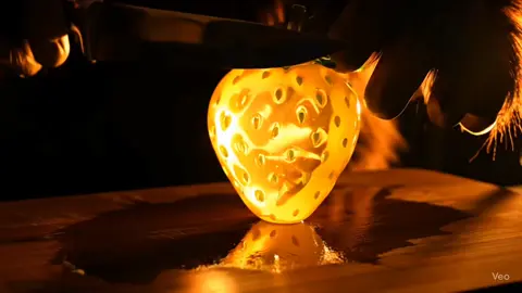 Yellow Glass Fruit Slicing ASMR Pt2 #satisfying 
