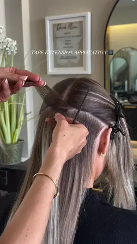 We LOVE a satisfying tape application 👀✨ #tapeextensions #tapeinextensions #hairextensions #application #satisfyingvideos #hair 