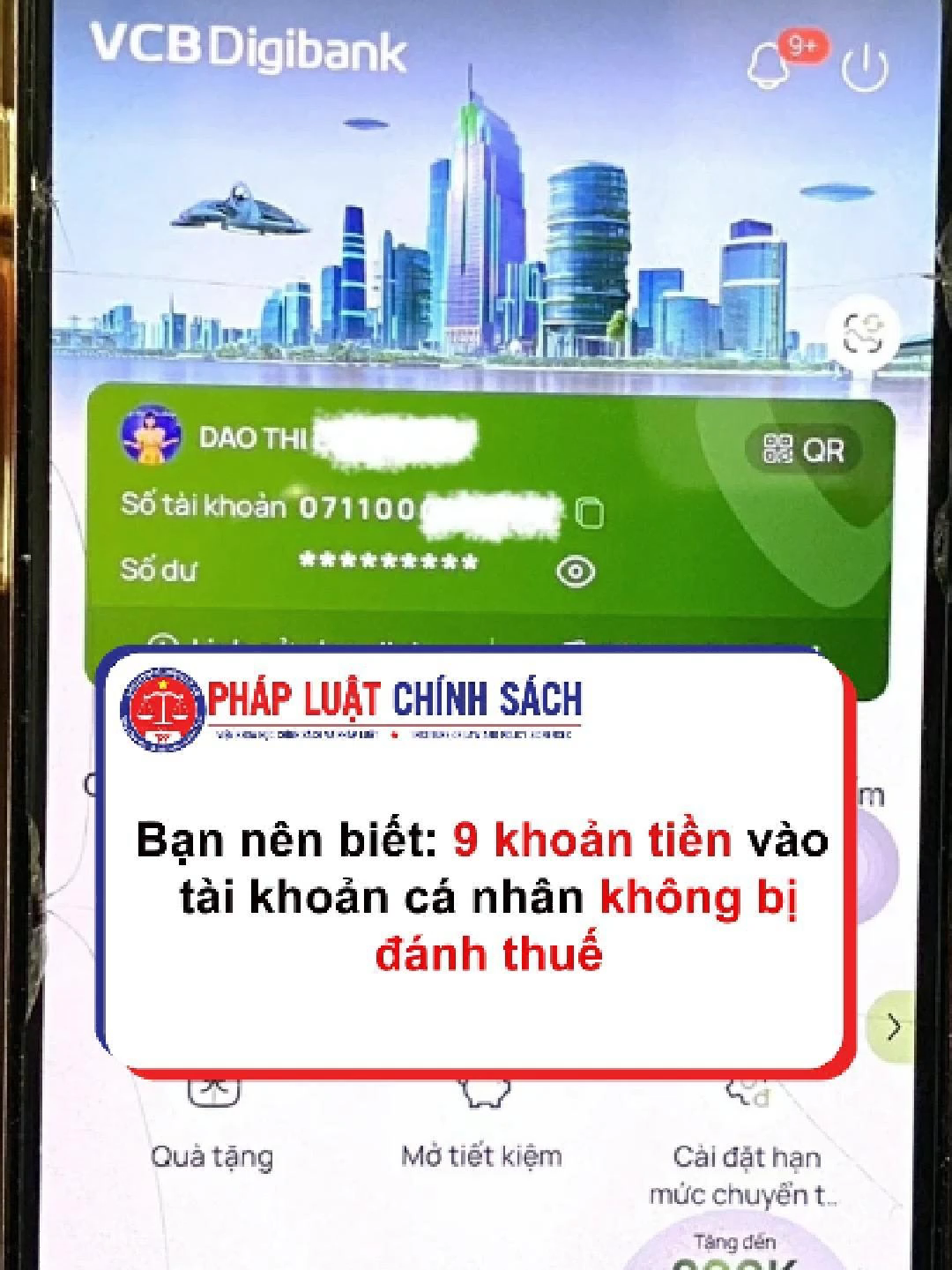 Bạn nên biết: 9 khoản tiền vào tài khoản cá nhân không bị đánh thuế #phapluatchinhsach #tiktoknews