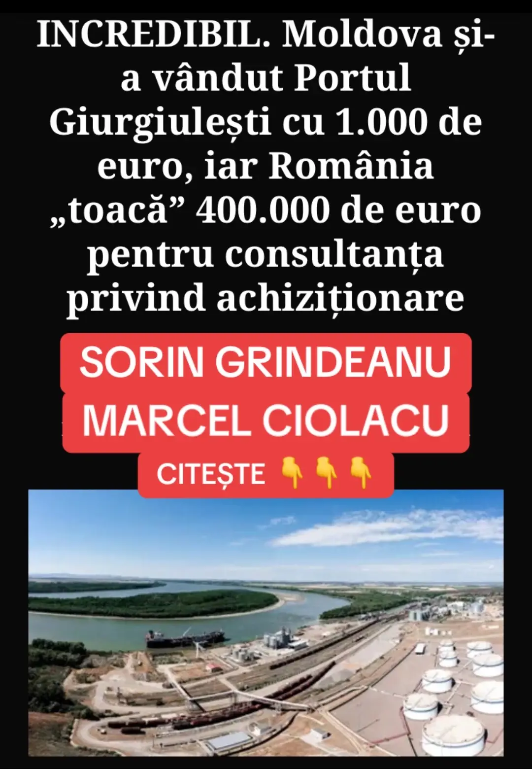 🛑 CITEȘTE >>> CUM A AJUNS ROMÂNIA SĂ DEA 400.000 € PE CONSULTANȚĂ PENTRU UN PORT CUMPĂRAT CU 1.000 € ‼️ Povestea portului Giurgiulești (Republica Moldova) e mai șocantă decât pare la prima vedere. 📍 Giurgiulești este unicul port al Moldovei la Dunăre și punct strategic pentru accesul comercial internațional. A fost construit cu fonduri europene și americane, fiind estimat la zeci de milioane de euro. 🧾 Ce s-a întâmplat în 2021? După un lung conflict comercial și juridic, controlul asupra operatorului portului a fost preluat de BERD (Banca Europeană pentru Reconstrucție și Dezvoltare). Valoarea tranzacției? 1.000 de euro. Practic, BERD a cumpărat o companie care deținea exclusivitatea asupra portului – Danube Logistics. O vânzare care a stârnit controverse și suspiciuni, având în vedere valoarea strategică și economică a infrastructurii. 🇷🇴 România intră în joc în 2023, când premierul Marcel Ciolacu anunță că vrea ca statul român să cumpere portul. Argumentul: e vital pentru comerț, reconstrucția Ucrainei și controlul regional al rutelor logistice. 📝 În aprilie 2025, BERD decide să vândă portul și lansează o licitație internațională. România, prin Administrația Porturilor Maritime Constanța, își exprimă interesul. 💸 Problema? În loc să negocieze direct sau să folosească resursele interne, România plătește o firmă de consultanță cu 2 milioane de lei (~400.000 €) doar pentru evaluare și strategia de achiziție. Asta în condițiile în care tot portul a fost cumpărat în 2021 cu… 1.000 €. 🤔 Cum e posibil? • România nu cumpără direct de la Moldova, ci de la BERD. • BERD e acum „proprietar” legal al companiei care controlează portul. • România trebuie să concureze cu alți ofertanți și să parcurgă etapele unei achiziții internaționale. 🧠 Dar întrebările rămân: • De ce nu a intervenit statul român în 2021, când portul era la un preț simbolic? • Cum justifică România costul consultanței, de 400x mai mare decât prețul inițial al portului? • Și, cel mai important: ce interese sunt în spatele acestei povești? 📌 E un nou caz clasic de “ne-am trezit prea târziu și am dat prea mult”? Sau e doar o operațiune birocratică normală, în contextul geopolitic actual? 🔎 Părerea mea? Vinovați sunt două tabere: 1️⃣ Oficialii moldoveni, care au permis ca un activ strategic să fie vândut aproape pe nimic către BERD, fără transparență și fără consultarea reală a statului. De ce? Posibil pentru că cineva voia să scape de el “pe hârtie”, dar să-l controleze prin contracte și rețele de interese. 2️⃣ Statul român, care în loc să acționeze rapid în 2021, a fost pasiv. Iar când s-a trezit, a făcut ce știe mai bine: a dat bani grei pe consultanță, în loc să mobilizeze expertiza proprie. Aici, responsabilitatea e la nivel de ministere (Transporturi, Externe), dar și la Guvern, în frunte cu Marcel Ciolacu. ➡️ România plătește acum pentru lipsa de viziune și reacție din trecut. Și pentru obiceiul prost de a face comisioane din consultanță, nu infrastructură. #ciumarosie #exclusiv #stiri #republicamoldova #dunare #port #giurgiulesti #dunareaveche #5pasidebine #politicaltiktok #politica #coruptie #coruptiaucide #newsromania #pentrutine #flashpaparazzi #guvernulromaniei #parlamentulromaniei #portladunare #dunăre #lucruribune #tiktokromania #romaniafrumoasa #romaniamea #statullastat #nobilimeadestat #massmedia #văvedem 