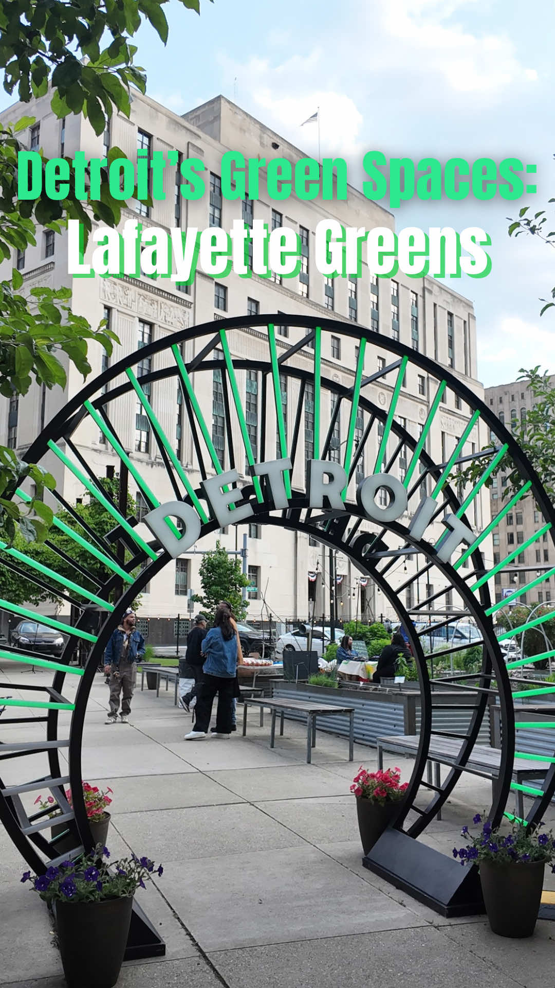 📍Lafayette Greens, 132 W Lafayette Blvd Detroit, MI 48226   Vibe: Lafayette Greens is an urban garden and art park located in Downtown Detroit. The space is maintained by The Greening of Detroit and was voted best garden in Detroit in 2022.  The garden hosts health classes, yoga, and live music events throughout the summer.  Hours: 9-7pm open weekdays in the summer and 9-5pm open weekdays in the winter  Good For: relaxing, health classes, hosting outdoor events Parking: metered parking is available on Lafayette St . . . #UrbanGarden #Greenspace #Detroit #DowntownDetroit #outdooractivities #nature #313 #thingstodoindetroit #metrodetroit 