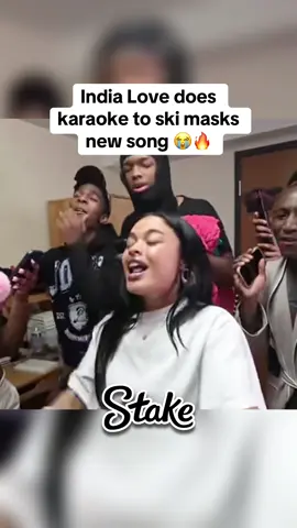 India Love does karaoke to ski masks new song 😭 #indialove #ddg #dukedennis #streamer #fyp 
