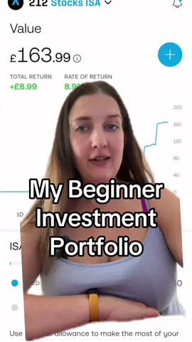 Here’s what my beginners investment portfolio looks like - I use Trading 212 and created a pie that has three funds in it for some steady general exposure ☺️ #investingforbeginners #nfa #stocksandsharesisa #trading212 #investmentportfolio #womeninfinance #moneyhabits #budgetingtiktok 
