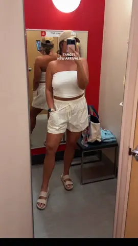 A few cute new items from @target the other day! Ended up going home with the pink barrel pants and the drawstring shorts! 🔗 these and more new arrivals on my LTK!  #targetfinds #targethaul #target #OOTD #outfitideas #outfitinspo #outfitoftheday #ootdinspo 