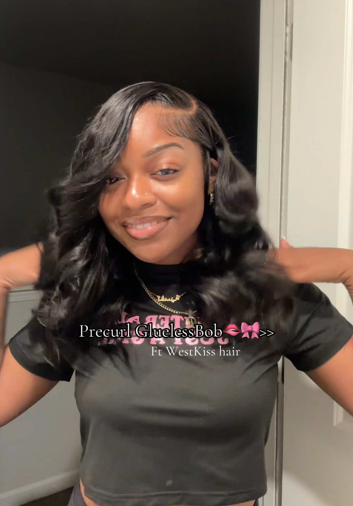 And she’s bouncy  🫦@westkisswig @WestKiss Hair Store #babyhairtutorial #wigtok #wighair #foryou #blackgirlhair #blackgirlhairstyles #blackgirltiktok #blackgirlmagic #blackwomenoftiktok 