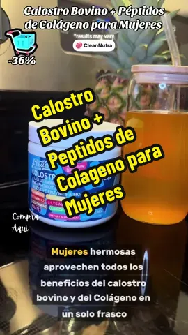 Calostro Bovino + Péptidos de Colágeno -36% de DESCUENTO @Clean Nutra #cleannutra #colostrum #collagen #resultsmayvary #multicollagen #multicollagenpeptides #bovinecolostrum #calostrobovino #healthcare #supplements #supplementsthatwork #supplementsforwomen #womencare #women #TikTokShop #foryoupage #100kviews #100k #blessings8_ #unitedstates #usa #tiktokshop #tiktokshopfinds #tiktokshopdeals #tiktokshopcreatorpicks #tiktokshopcreator #tiktokshopaffiliate #affilliate #commission #earnings #fyp #fypシ #fypage #fypシ゚viral #viral #viralvideo #viraltiktok #tiktok #ventas #ventastiktok #saludybienestar #salud 