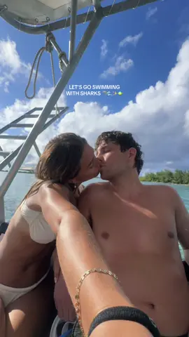 The coolest thing ever!! 🦈✨🌊 risked the life of my phone and brought it straight underwater for that shark video hahah #borabora #honeymoon #2025bride #2025wedding 