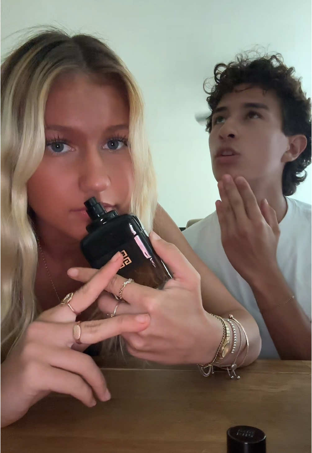 Gf ranking my cologne !!!!! A lot btw (25ish) 🌚✌️ #fyp #cologne #fragrance #girlfriend #boyfriend 