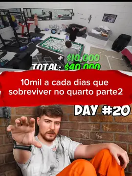 10 mil a cada dias que sobreviver no quarto parte 2 #mrbeast #mrbeastchallenge #mrbeastbrasil 