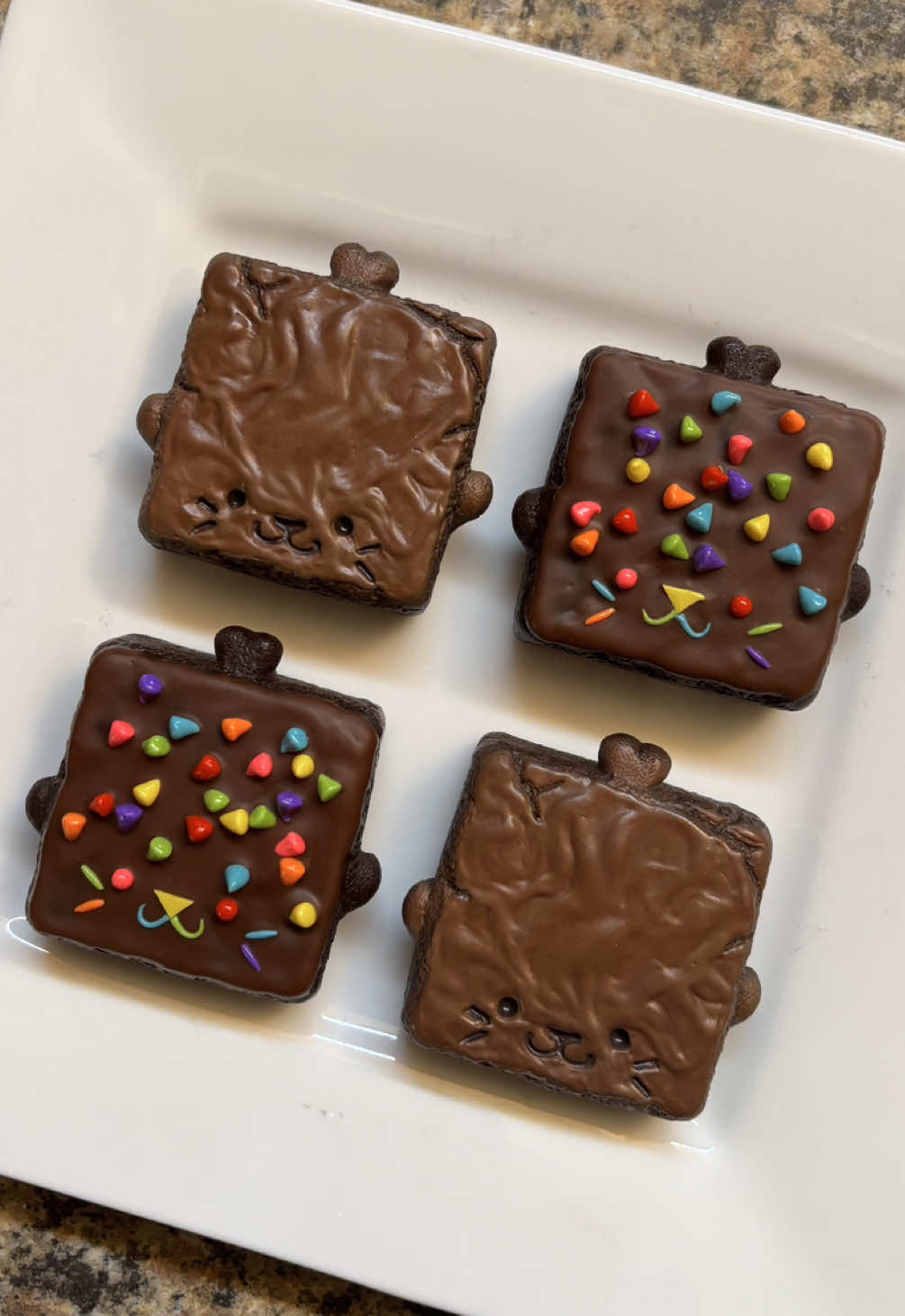 BROWNIE SEALS!! The seals evolution cannot be stopped, they have become squares! 🤣 Seriously though, I love these guys so much!! There’s regular brownies and cosmic brownies because we need a little more rainbow this month! 🌈  Cosy Nights In shop update 10am AEST 23rd June / 8pm ET 22nd #brownies #squareanimal #seal #seals #rainbow #cosmicbrownie #rainbowfood #polymerclay #foodsculpture #chocolate #polymerclayfood 