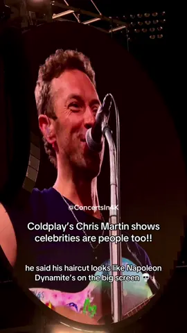 Coldplay’s Chris Martin shows celebrities are people too. He said his haircut looks like Napoleon Dynamite on the big screen. @coldplay  #coldplay #coldplaystanford #coldplayconcert #chrismartin #chrismartincoldplay #coldplayfans #coldplayyellow #coldplaylive #coldplaytour #musicofthespheresworldtour #musicofthespheres #musicofthespherestour 
