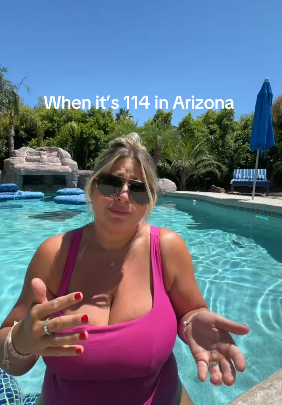 Why is it so hot in Arizona? We just want to be in the pool! #arizona #Summer #hot #phoenix #gilbertaz #khloekardashian #voiceover #lipsync #fyp #sahm #sahmlife #motherhood 