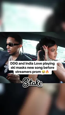DDG and India Love playing ski masks new song before streamers prom #ddg #indialove #streamer #fyp 