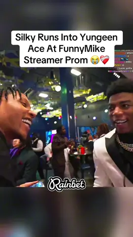 Silky Runs Into Yungeen Ace At FunnyMike Streamer Prom 😭❤️‍🩹 #silky #yungeenace #fyp #viral #teamwork 