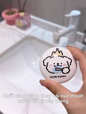 Nút chặn bồn rửa hình chó – chống rò, siêu đáng yêu!Lõi bật lên bằng gốm – bền, đẹp, sang.