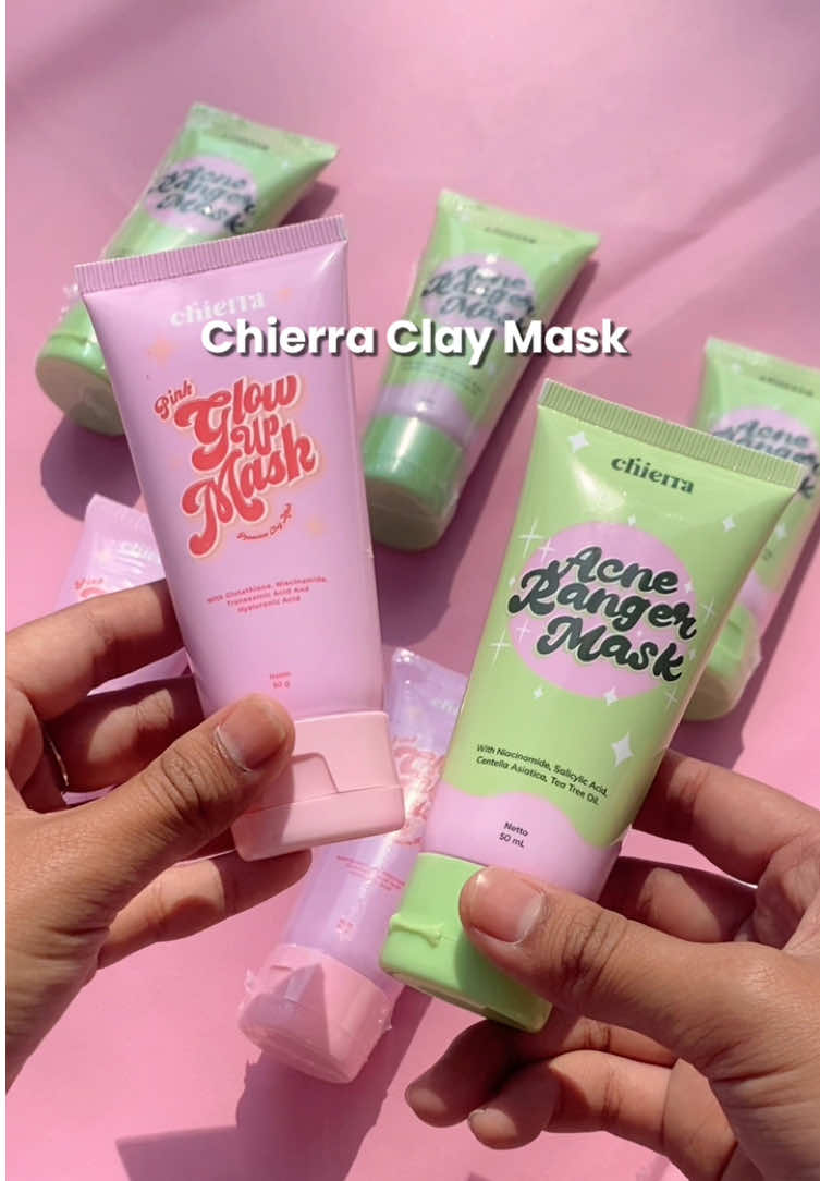 Kalian tim masker pink atau masker hijau?👋🏻 Sesuaikan penggunaanya dengan kondisi kulit kalian ya!💖💚 #chierrabeauty #pinkglowupmask #acnerangermask 