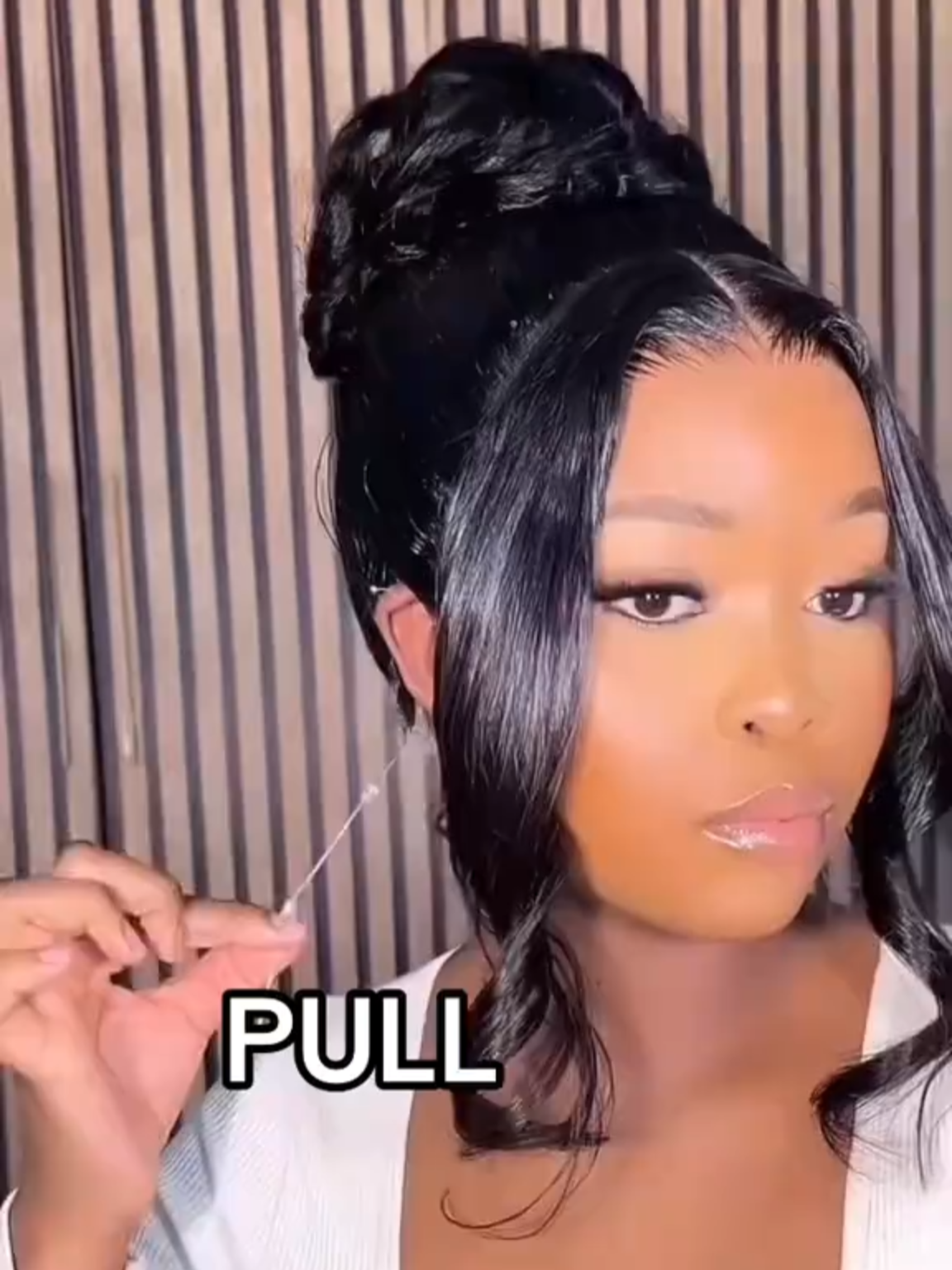 Pull and hide. Super easy to install                        #fyp #wiginstall #lacewig #gluelesswig #wighairstyles #westkisshair #westkisswig
