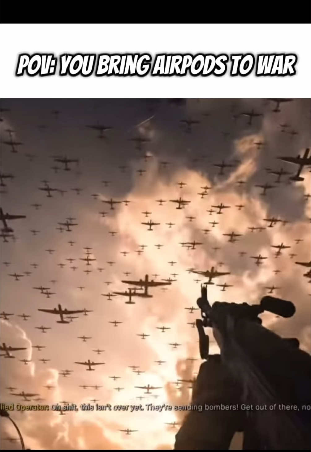 What music are you playing? #ww3 #airpod #funny #callofduty 