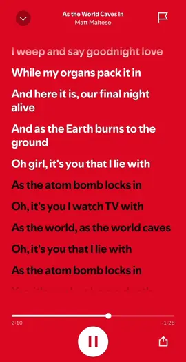 As The World Caves In - Matt Maltese #fyp #music #indie #audio #spotify #audio 