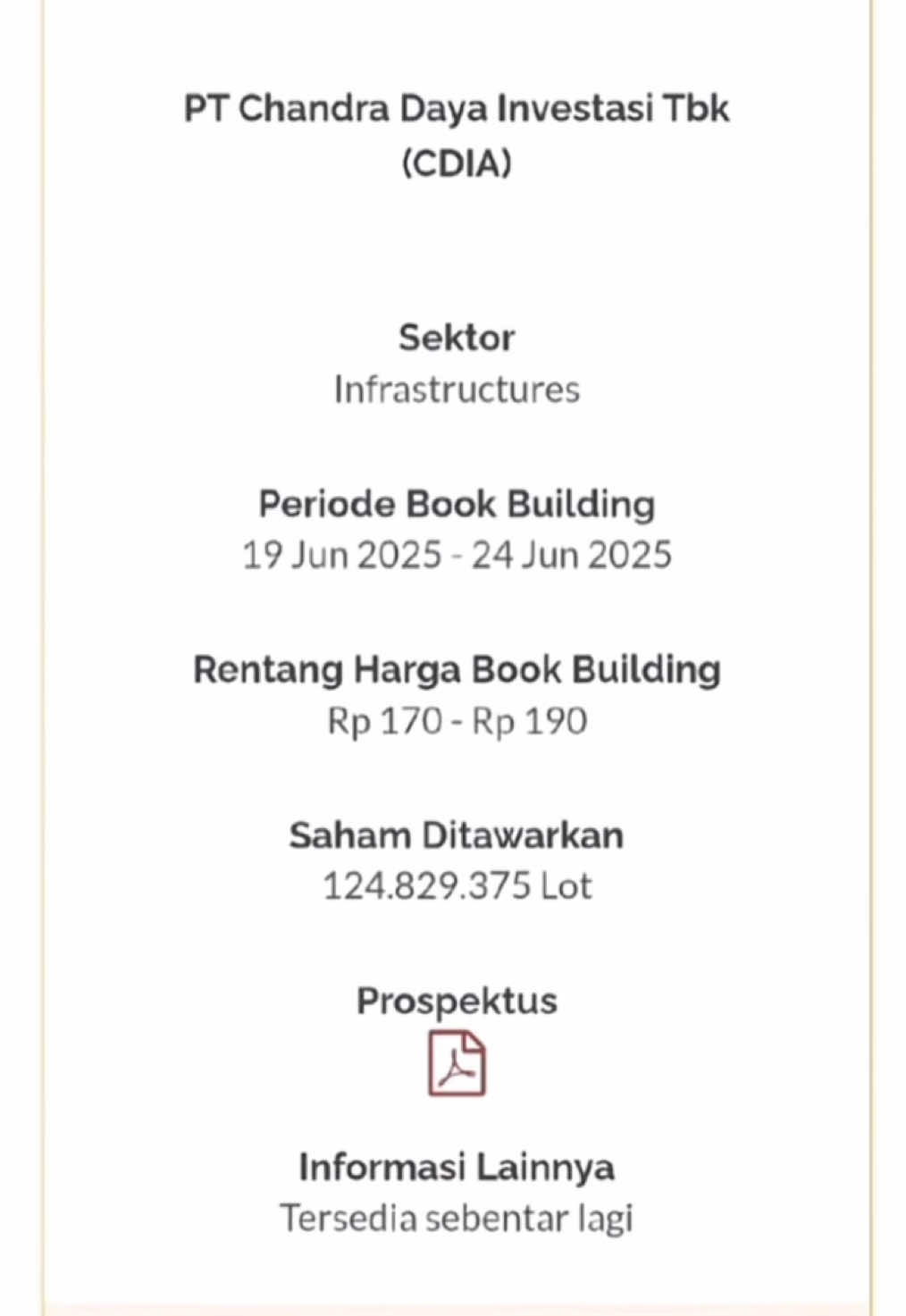 kira kira dapet jatah berapa lot ya 😂 #ipocdia #sahamipoterbaru #fypシ #CapCut #investor #pp #ipohunter #ihsg #cdia #saham 