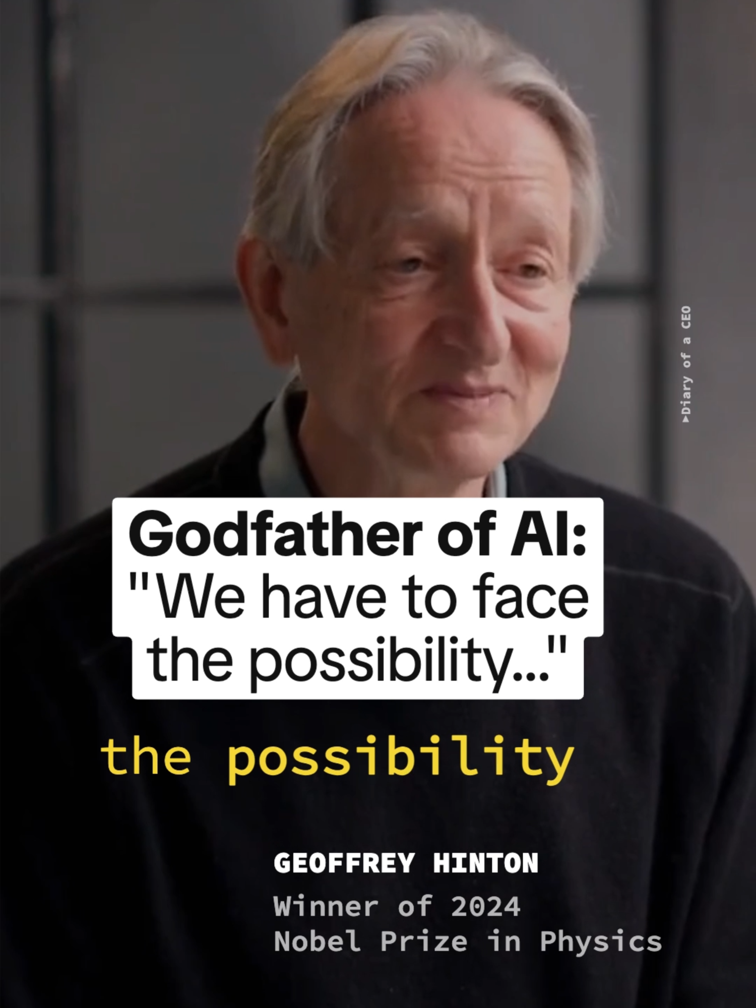The Godfather of AI spoke about the risk of AI takeover on The Diary of a CEO:  