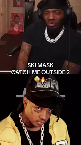 SKI MASK CATCH ME OUTSIDE 2 😳🔥 STREAMER REACTION #skimasktheslumpgod #skimask #newmusic #rapmusic #reavtionvids #reaction #funny #fyp
