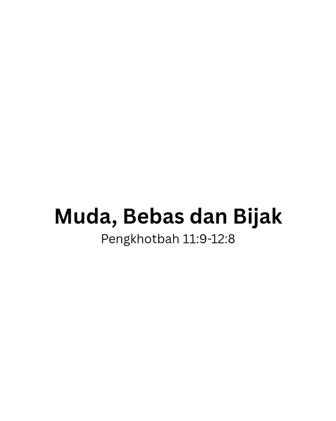 Muda itu anugerah. Nikmati, tapi jangan lupa arah. Bebas itu seru, tapi bijak itu perlu. 📖 Pengkhotbah 11:9 – 12:8 kasih ingat: Hidup ini singkat, tapi bisa bermakna. #foryou #fyp #inspiration #motivation #pemudakristen 