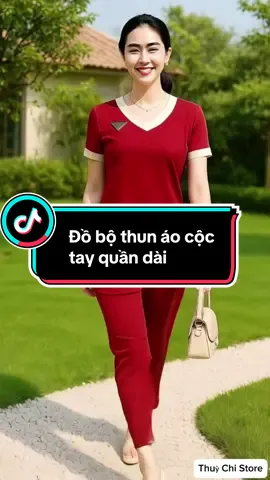 Đồ bộ thun áo cộc tay quần dài, chất mát. #doboxinh #thoitrangnu #xuhuong #viral #thinhhanh 
