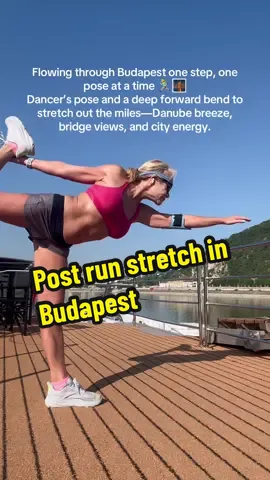 After crossing Budapest’s bridges, I slow it down. Dancer’s pose and forward bend to stretch and savor the view 🏃‍♀️🌉🧘‍♀️#BudapestRun #DanubeVibes #DancersPose #ForwardBend #PostRunStretch #BridgeRun #YogaEverywhere #TravelRunner #CityYogaFlow #HungaryInMotion