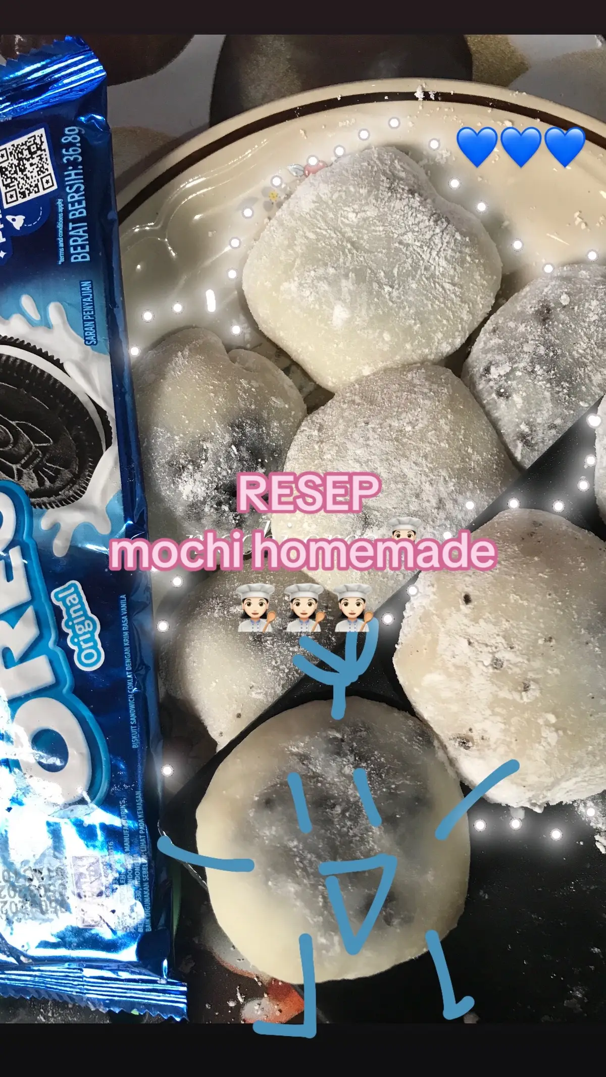 gess maap bgtt typoo😭 tepung ketan yaa🙏🏻 #mochi #oreo #makanan #resep #cemilan #fyp #resepsimple #homemade 