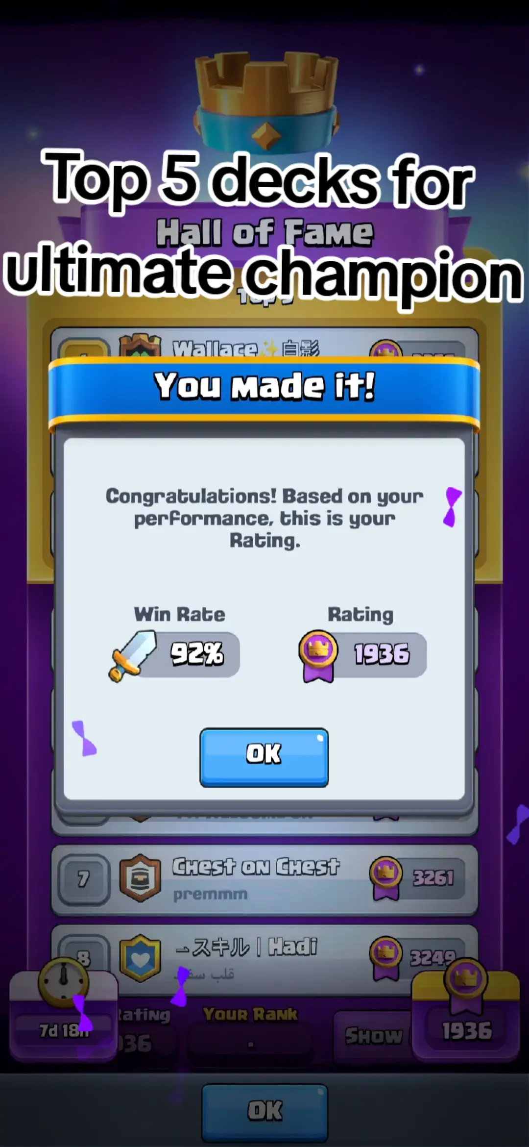 Follow for news, top ladder tips and more decks #clashroyale #ultimatechampion 