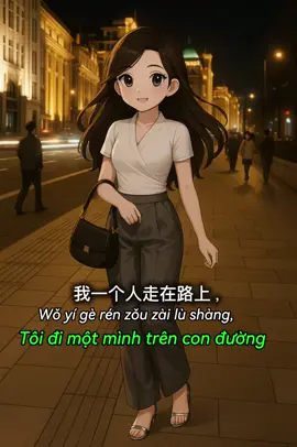我一个人走在路上 - luyện nghe tiếng trung hsk1-4#nghetiengtrungmoingay #tiengtrunghsk #tiktokviral #tiktokxuhuong 