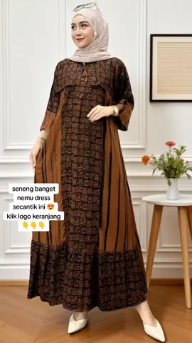 Dress Mellia Rayon Premium Tebal Kekinian Kombinasi Lengan 7/8 Muslim Nyaman