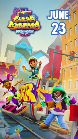 who's ready to run the streets of Washington D.C. 🔜 June 23rd #subwaysurfers