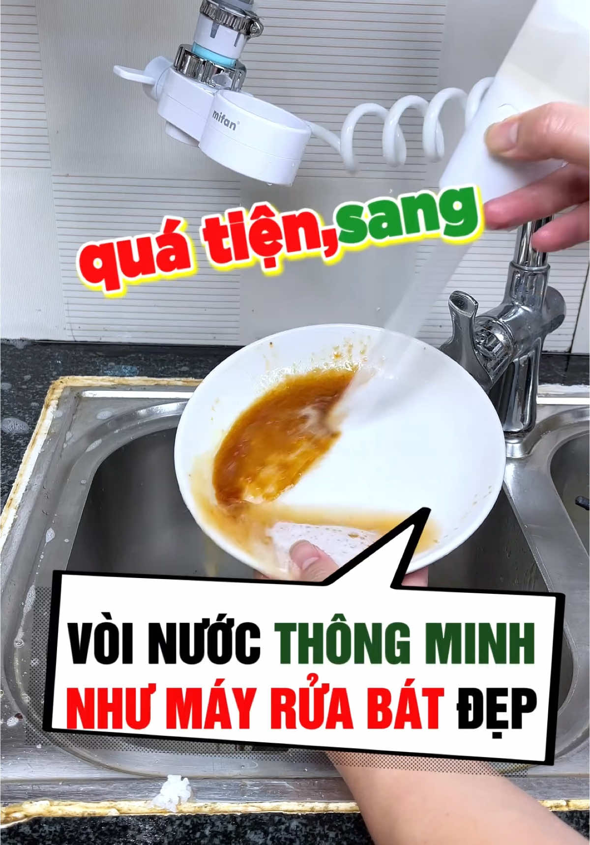 Vòi trộn nước rửa chén bát tăng áp thông minh nhà Mifan, công nghệ trộn thủy động lực 0.2% #LongRautrainghiem #voitangapMifan #voitangap #mifan #xuhuong 